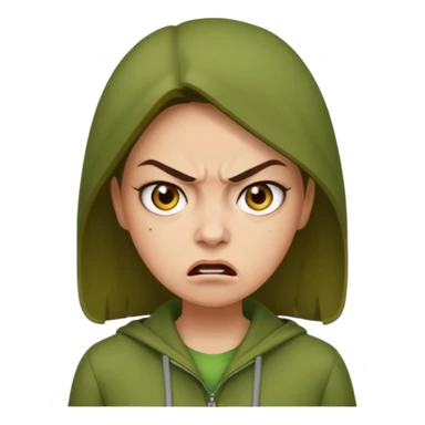 Give me a woman in green who is angry sticker