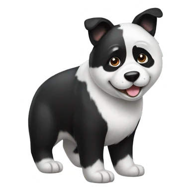 Black and white dog panda dog sticker