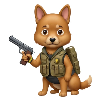 Dog with gun  sticker