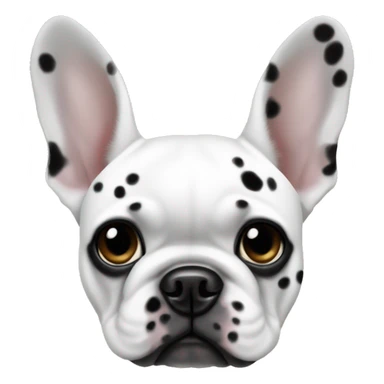 white french bulldog with black spotted ears sticker