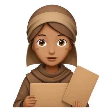 begger woman with holding  a pancart sticker