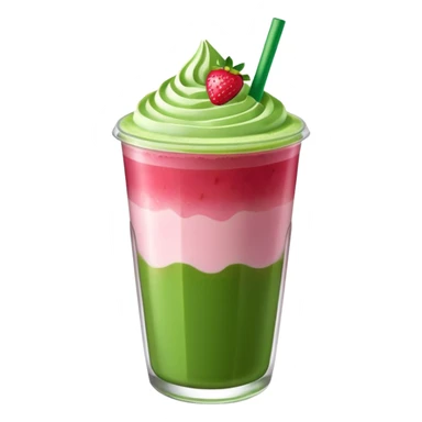Make a starbucks matcha strawberry drink sticker