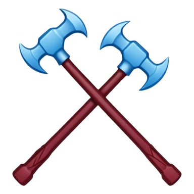 Crossed Hammers Emoji but they're claret and blue  sticker