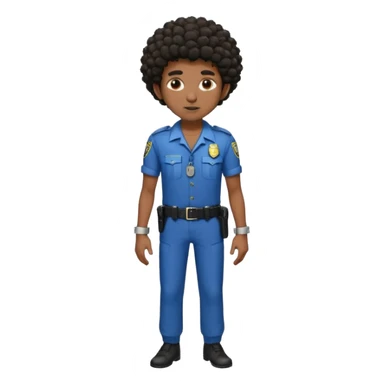 Make a dirty Indian with a short Afro that is curly hair getting arrested. Make the Indian skinny too. Give him a it support outfit not a police uniform sticker