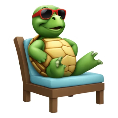 Turtle with sunglasses sunbathing  sticker