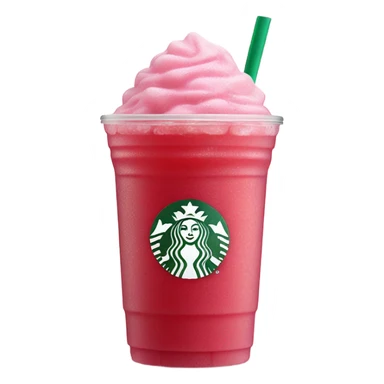 Starbucks strawberry açaí refreshers pink beverage with ice sticker