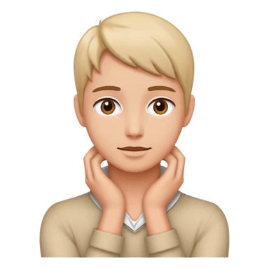 A person with their hands around their neck sticker