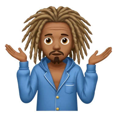 scared rapper with dreadlocks and pyjamas sticker