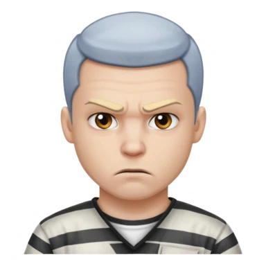 angry blonde tattooed male prisoner with prison BG sticker