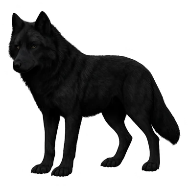 digital illustration of a black wolf, no background sticker