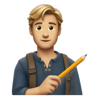 jack dawson holding a pencil sticker