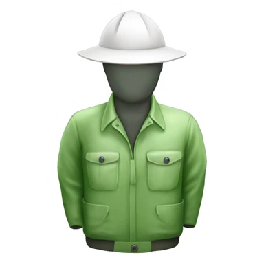 gardener pith helmet jacket white green trees  sticker