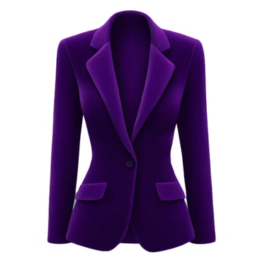 Realistic isolated dark purple velvet feminine fashion blazer. sticker