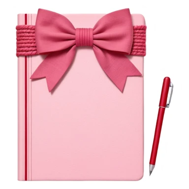 Junk journaling aesthetic book cover, tactile fabric textures, classic framing
Red yarn bow as focal point, soft shadows, calm pastel pink backdrop
Elegant, cozy, artistic, high-end print design sticker