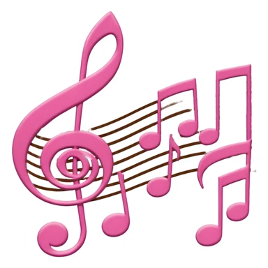 pink and brown polka dot music notes sticker