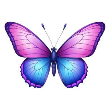 Gradient iridescent Pink indigo violet blue butterfly sticker