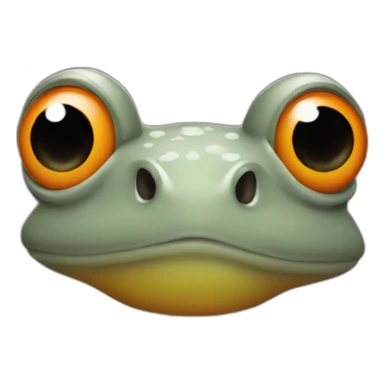 orange frog whit gray hair  sticker