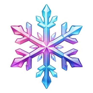 Gradient iridescent Pastel rainbow Pink violet blue crystal star snowflake  sticker