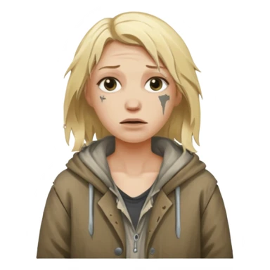 a homeless blonde woman sticker