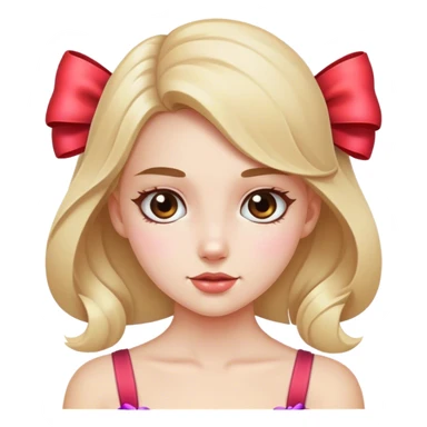girl with a bow sticker