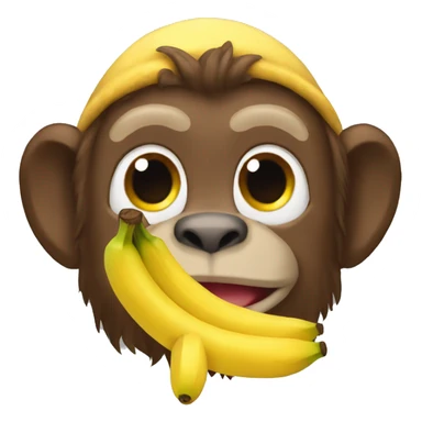 Monkey poopmoji pizza banana sticker