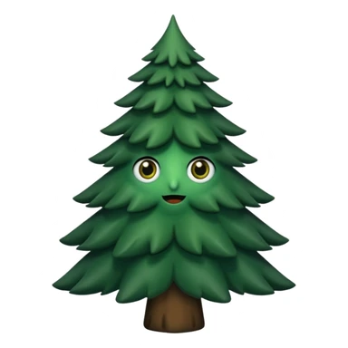 sapin avec deux gros yeux noirs sticker