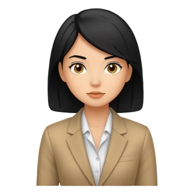 Salon owner a girl with blazer in black hair sticker
