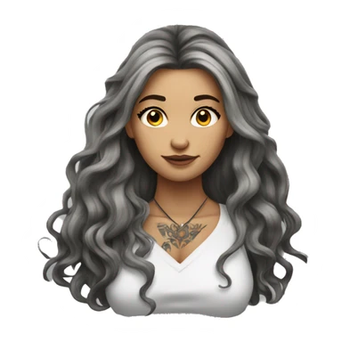 tattooed woman very attractive long hair sticker