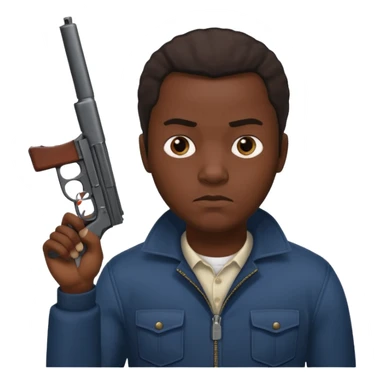 African American gang member terrorist with a gun sticker