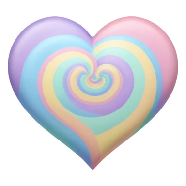 pastel heart with a pastel rainbow swirl pattern sticker