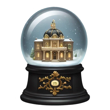 vintage black rococo snow globe sticker