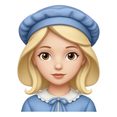 Wihte girl with bonnet on sticker