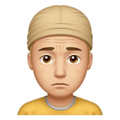 tired sad man with sweat on his forehead sticker