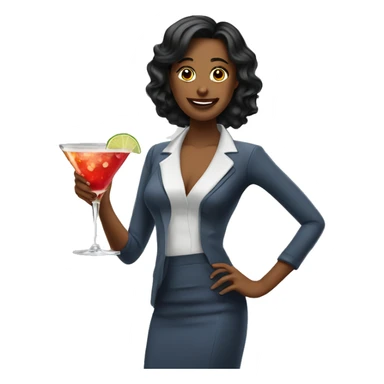 Cocktail hour girl funny sticker