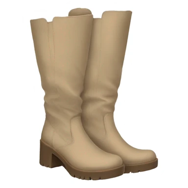 pair of beige chunky knee high boots sticker