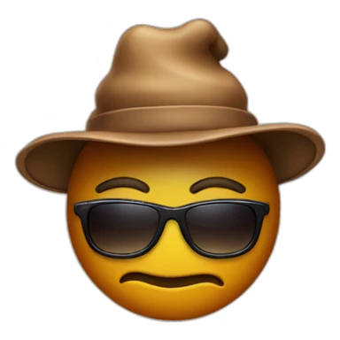Poop with a hat and sunglasses sticker