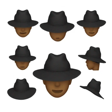 A black fisherman hat  sticker