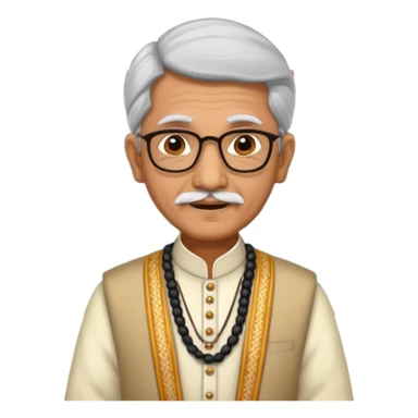 old indian male teacher in traditional attire sticker