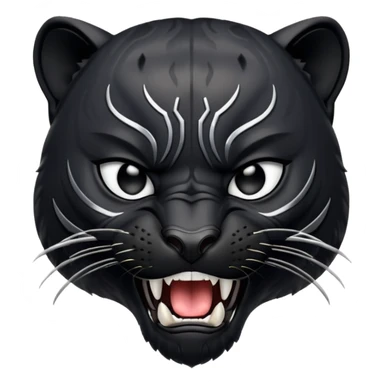 black panther with open mouth, fierce expression sticker