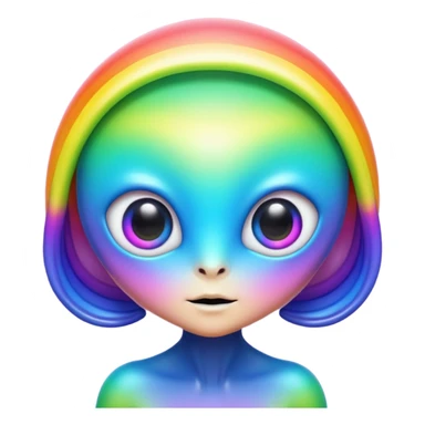 Rainbow alien  sticker