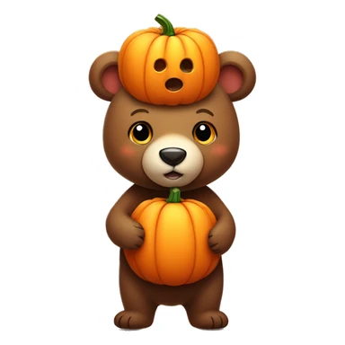 a cute little bear with a little pumpkin on his head sticker