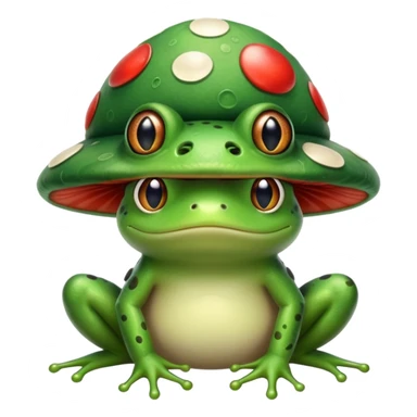 frog wearing mushroom cap sticker