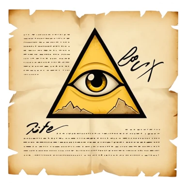 illuminati Paper contract with bite marks tearing through the signature field sticker