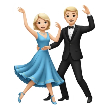 White Man and white woman dancing white sticker