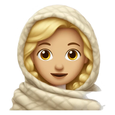 Blonde Girl in cozy blanket sticker