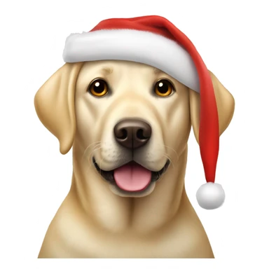 Blonde Labrador with Santa Claus hat sticker