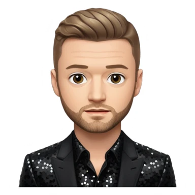 Justin Timberlake from 'N Sync with dark blonde hair, black sequin outfit sticker