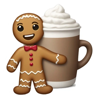 Gingerbread holding a hot chocolate  sticker