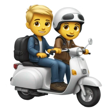 Two boys on a scooter  sticker