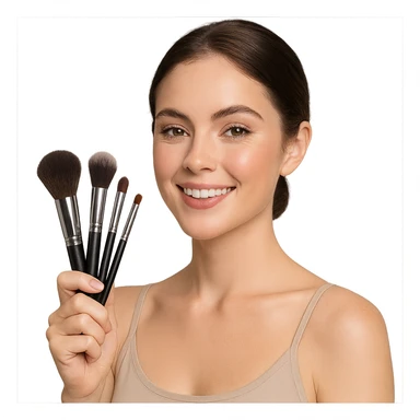 person holding makeup brushes, variation 1 sticker